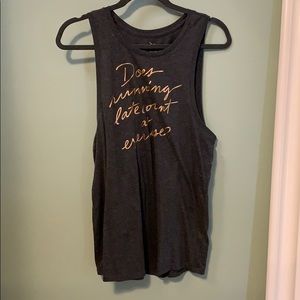Does running late count as exercise? Old Navy tank